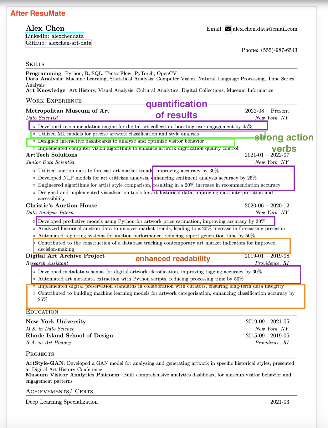 Resume after using ResuMate